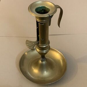 Vintage Brass push up Chamberstick Candle Holder